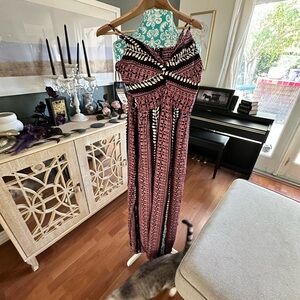 Angie Pink and Black Boho Dress